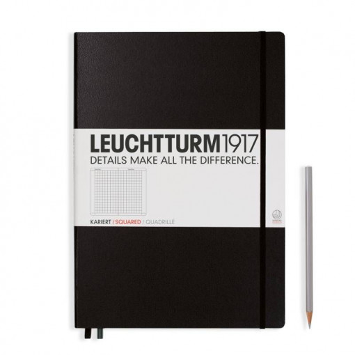 LE NOTEBOOK MASTER A4+ HARDCOVER 233 PG SQUARED BLACK
