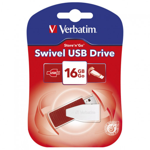 Memorija USB 16Gb Swivel Verbatim 49814 crvena blister