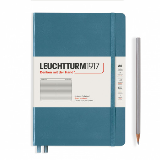 Notebook Medium (A5) Hardcover, Linije, Stone blue
