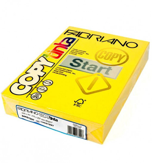 Papir Copytinta A4 80g pk500 Fabriano 60621297 jarko žuti (giallo)
