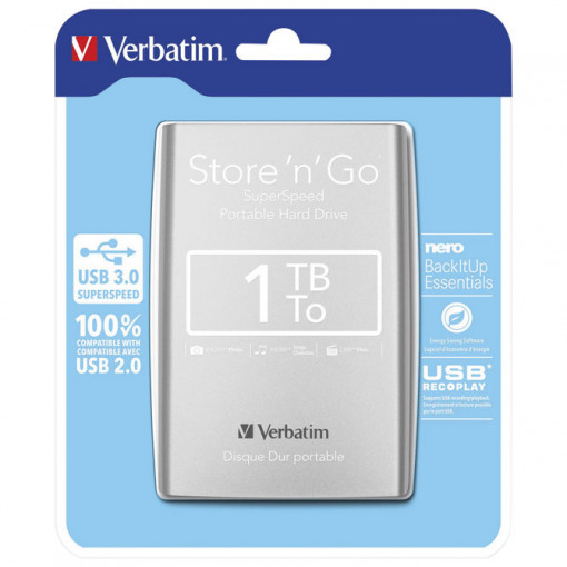 Hard disk 2.5" 1Tb USB 3.0 Verbatim 53071 srebrni