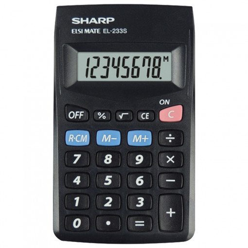 Kalkulator džepni 8mesta Sharp EL-233SB-BK crni blister