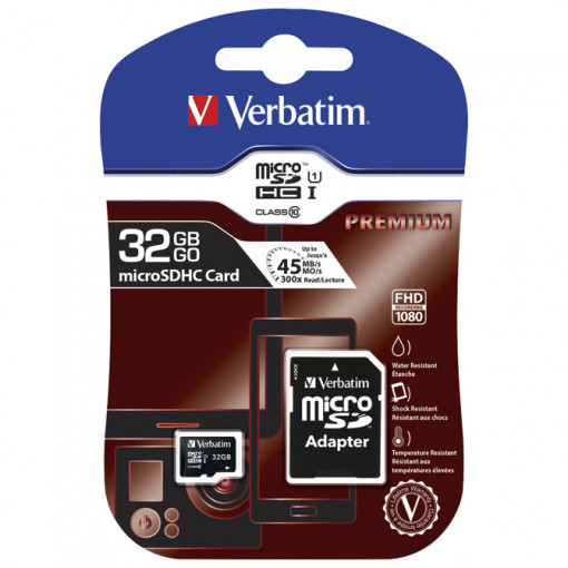 Kartica memorijska micro SDHC 32GB sa adapterom (class 10) Verbatim 44083 blister