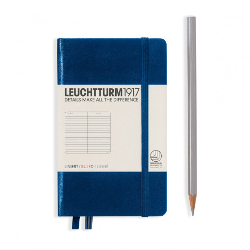 Notebook Pocket (A6) Hardcover, Linije, Navy