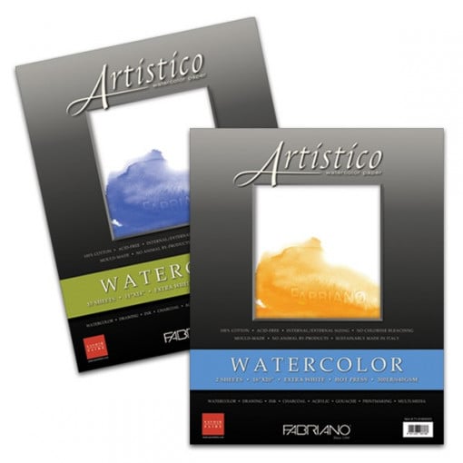 Papir Watercolour Artistico extra white 51x40,5cm 300g (cold pressed/grana fina) 1/5 Fabriano 91830014