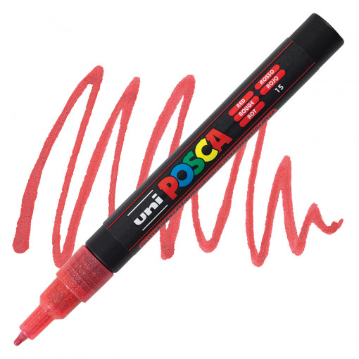 Uni Posca Paint Marker Pen PC-3ML - glitter red