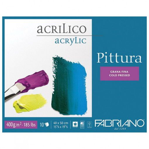 Blok Pittura Acrilico 40x50cm 400g 10L (cold pressed/grana fina) Fabriano 40004050