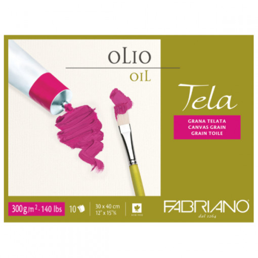 Blok Tela Olio 18x24cm 10L 300g (canvas grain/superficie telata) Fabriano 68001824