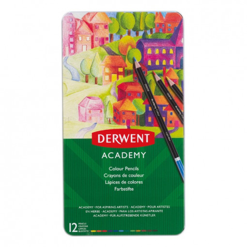Boje drvene 1/12 u metalnoj kutiji Academy Derwent