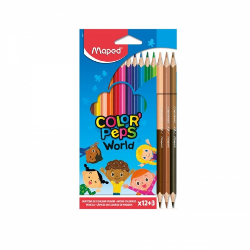 DRVENE BOJICE MAPED COLOR`PEPS M832071 12+3 BOJA KOŽE