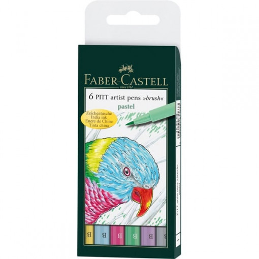 Faber Castel Pitt Artist Pen Brush India ink pen 1/6 Pastel