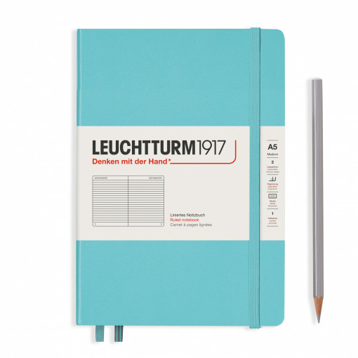 Notebook Medium (A5) Hardcover, Tačke, Akvamarin
