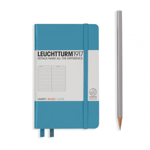 Notebook Pocket (A6) Hardcover, Linije, Nordic blue