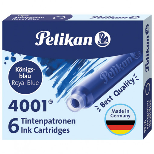 Tinta za nalivpero patrone kratke pk6 4001 Pelikan 301176 plava