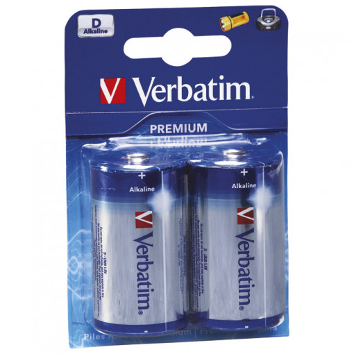 Baterija alkalna 1,5V D pk2 Verbatim 49923 LR20 blister