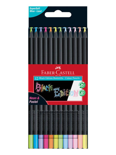 Drvene boje Black edition Faber Castell neon+pastel 1/12