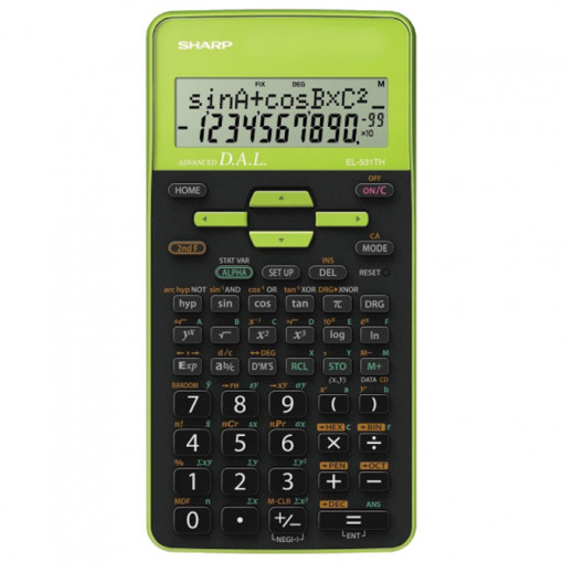 Kalkulator tehnički 10mesta 273 funkcije Sharp EL-531TH-GR crno zeleni blister