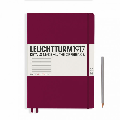 Notebook Pocket (A6) Hardcover, Linije, Port red