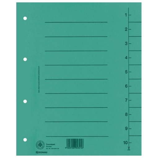 Pregrada kartonska A4 brojevi 1-10 250g pk100 Donau