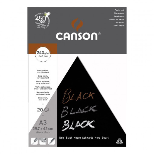 Blok a3 240g 20 lista black 38 canson 200377112