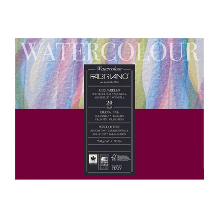 Blok Watercolour 18x24cm 20L 200g (cold pressed/grana fina) Fabriano 72611824