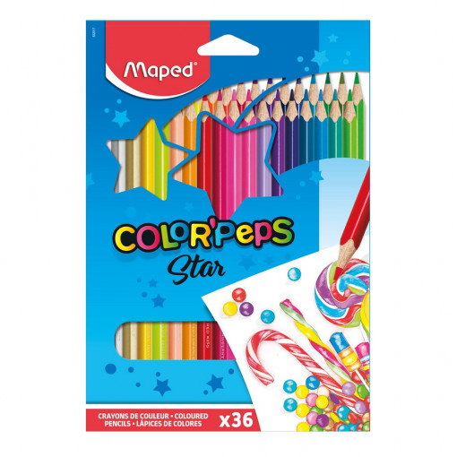 DRVENE BOJICE MAPED COLOR`PEPS STAR 1/36