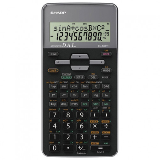 Kalkulator tehnički 10mesta 273 funkcije Sharp EL-531TH-GY crno sivi blister