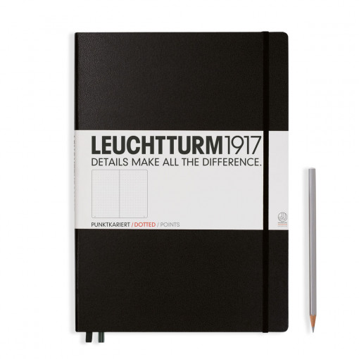 Notebook Master (A4+) Hardcover, Tačke, Black