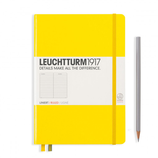 Notebook Medium (A5) Hardcover, Linije, Limun žuti