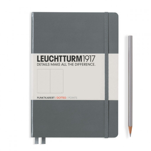 Notebook Medium (A5) Hardcover, Tačke, siva