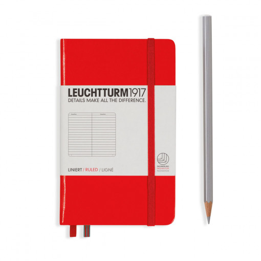 Notebook Pocket (A6) Hardcover, Linije, Red