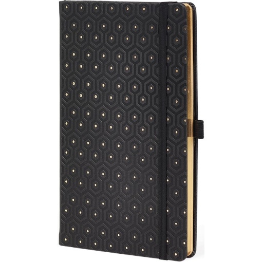 Notes 19x25cm linije 192strane s gumicom Gold Honeycomb