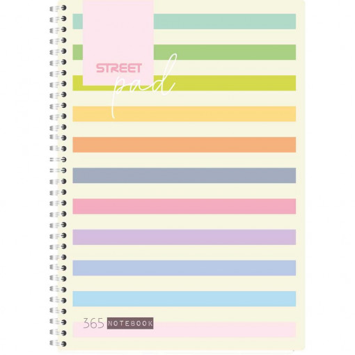 STREET STRIPES Sveska spirala A4 DIKTO 100L