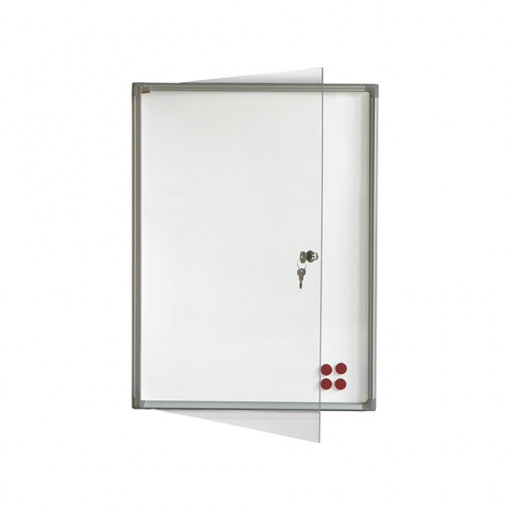 Tabla oglasna 2x3 GS44 4xA4 bela magnetna sa vratima i ključem 51X68