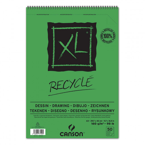 Blok a3 sa spiralom 160g 50 lista xl recycle canson 200777129