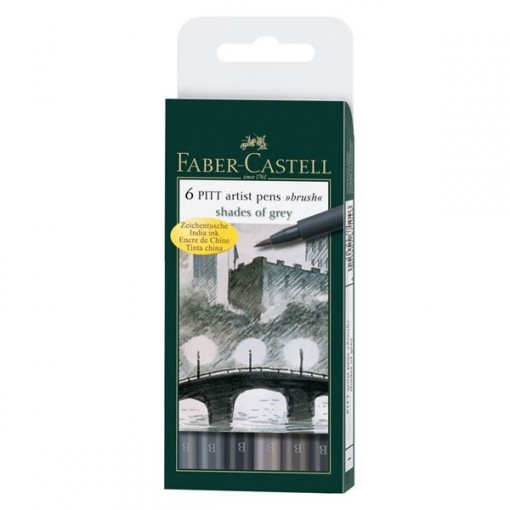Faber Castel Pitt Art pen brush 1/6 nijanse SIVE