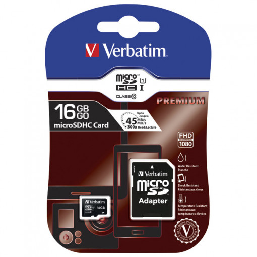 Kartica memorijska micro SDHC 16GB sa adapterom (class 10) Verbatim 44082 blister