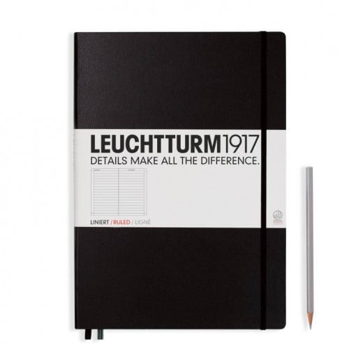 Notebook Master (A4+) Hardcover, Linije, Black