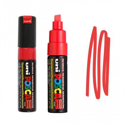 Uni Posca Paint Marker Pen PC-8K - Fluorescent Red