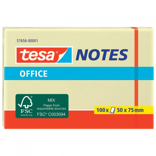 Blok samolepljiv 75x50mm 100L Office Notes Tesa 57656-1 žuti