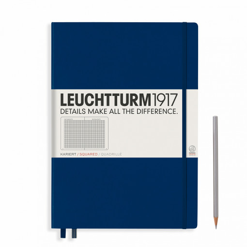 Notebook Master (A4+) Hardcover, Kocke, NAVY