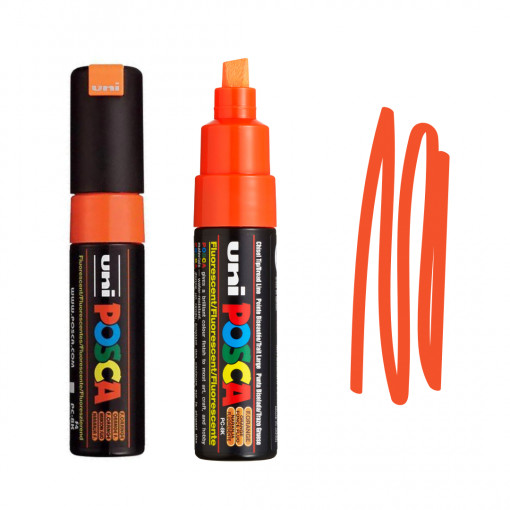 Uni Posca Paint Marker Pen PC-8K - Fluorescent Orange