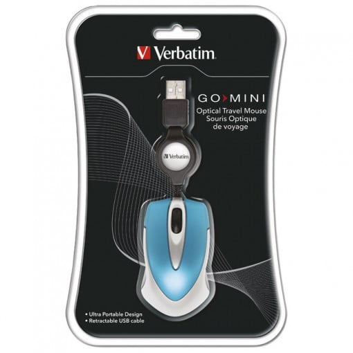 Miš usb 3tipke optički Mini travel Verbatim 49022 plavi blister