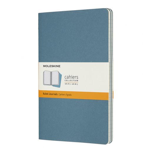 Moleskine Cahier Journals - large (ruled) Brisk Blue 1/3