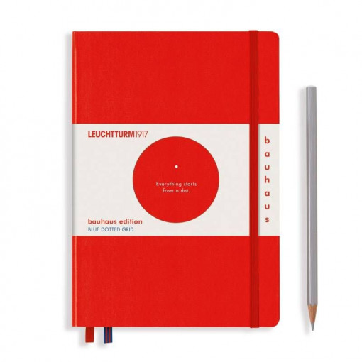 Notebook Medium (A5), Hardcover, Tačke, Bauhaus 100 crveni