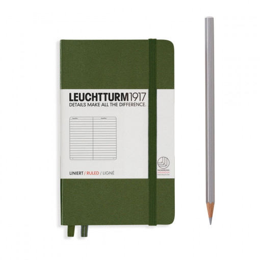 Notebook Pocket (A6) Hardcover, Linije, Army