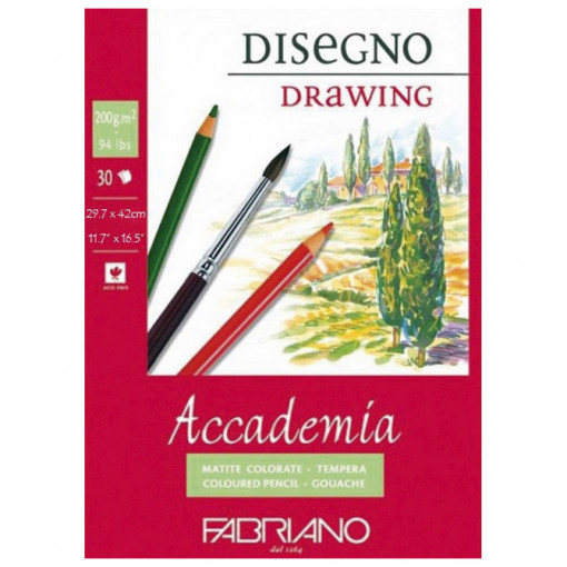 Blok Accademia Disegno Drawing 29,7x42cm 30L 200g Fabriano 41202942