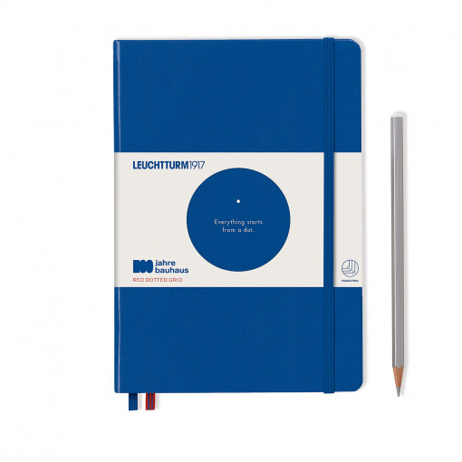 Notebook Medium (A5), Hardcover, Tačke, Bauhaus 100 Royal blue