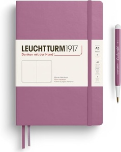 Notebook (Dusty Rose) Medium (A5) Hardcover, Tačke, 251 Numbered Pages