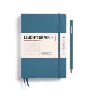 Notebook Medium (A5) Hardcover, Tačke, Stone blue